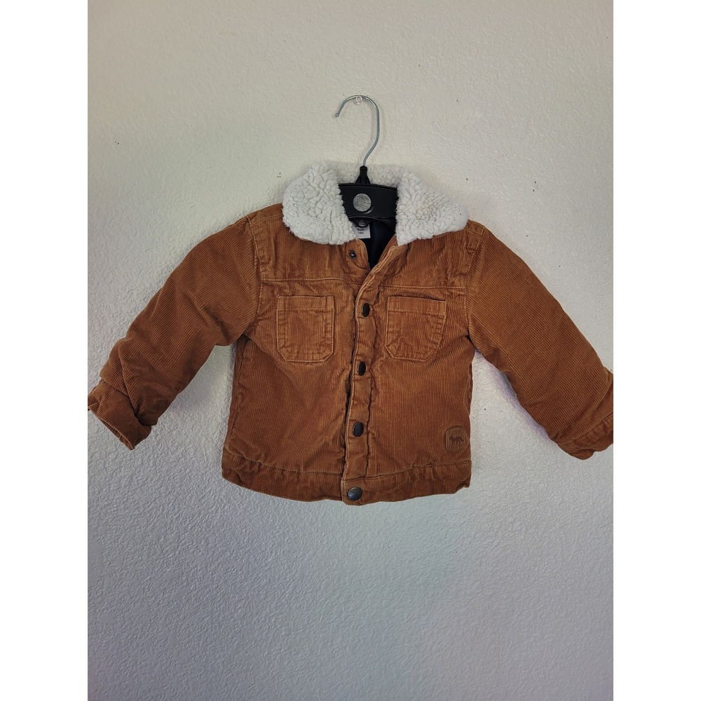 Little Me Brown Corduroy Sherpa Collar Trucker Jacket‎ 18M Forest Explorer #R